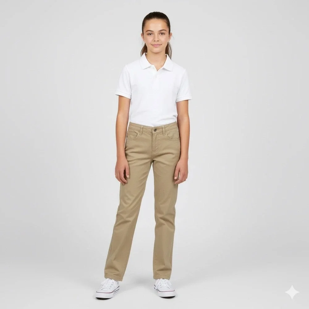 Vineyard Vines Khaki Pants Girls 14 School Uniform Adjustable Waist Tan Beige